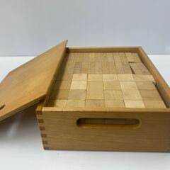 天然木 積み木 木箱付 知育玩具 無垢材の画像