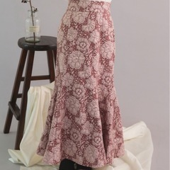 fupel flower jacquard mermaid skirt