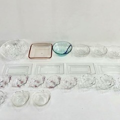 直接引き取り5%OFF　ガラス食器まとめて合計21枚セット ガラ...