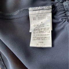 ネイビー リボン付き 半袖ブラウス Mサイズの画像