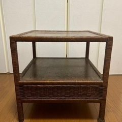 ラタン素材のテーブル　昭和初期　レトロ 　