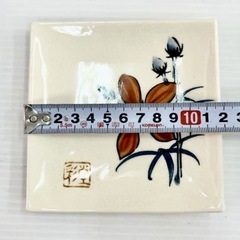 直接引き取り5%OFF　未使用品 インボイス登録店 名入り食器 5枚セット 陶器 角皿 和食器 平皿 取り皿 花柄皿 お皿 一般家庭用品 飲食店 店舗用品 保管品 603045の画像