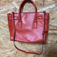 MICHAEL KORS オレンジ レザーショルダーバッグの画像