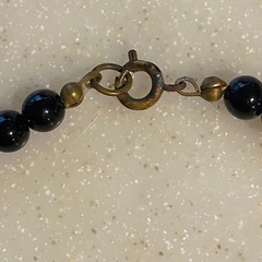 ビーズ ネックレス ブラック ゴールドの画像