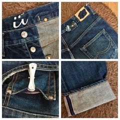 caqu 04004 antique denim 赤耳 セルビッジ デニムパンツの画像