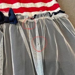 チャンピオン　白赤ストライプワンピース　110cmの画像