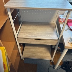 (美品)レンジ台 大型レンジ対応 引き出し付き