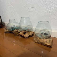 流木ガラスのフラワーベース