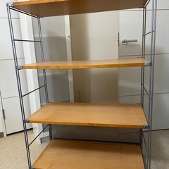 無印良品スチールラック木製棚