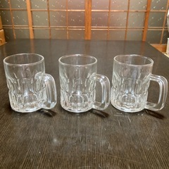 【新品未使用】東洋ガラス　ジョッキグラス×3客　昭和レトロ　ビー...