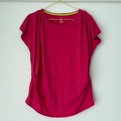 ピンク 半袖Tシャツ ドロップショルダー