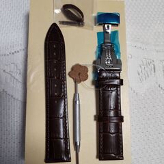時計バンド20mm　本革ダークブラウンの画像