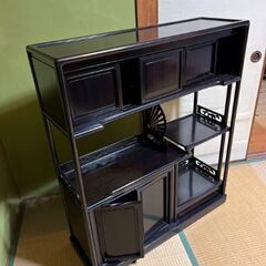 飾り棚　黒檀　和風　アンティーク