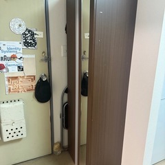 鏡付きシューズボックス 棚