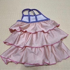 女の子用水着 ピンク 水玉 フリル 80サイズの画像