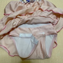 女の子用水着 ピンク 水玉 フリル 80サイズの画像
