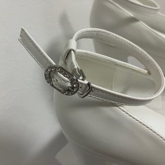 ブライダル ウェディング シューズ 24.5 11.5cmヒール ストラップ付の画像