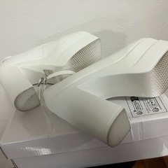ブライダル ウェディング シューズ 24.5 11.5cmヒール ストラップ付の画像