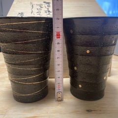 【値下げ】【新品未使用】美濃焼　金彩　焼酎カップペア　陶器の画像