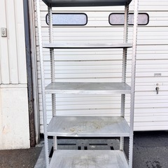 現状渡し スチールラック グレー 高さ180cm ガレージ 業務...