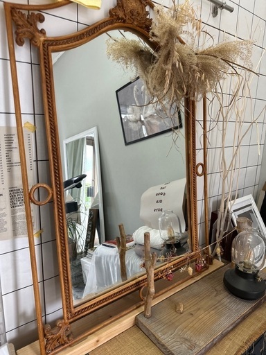 アンティーク　ミラー　鏡　家具