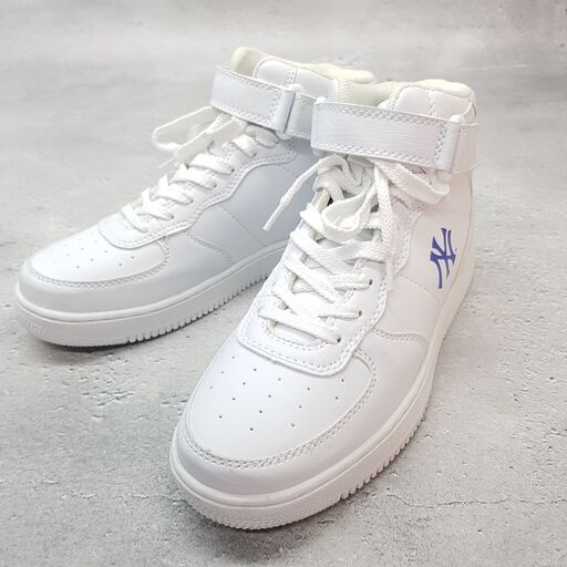 未使用品 ユニセックス MLB New York Yankees/ニューヨーク・ヤンキース ハイカットスニーカー メジャーリーグ ホワイト シューズ 靴