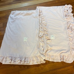 2重フリル可愛いピンク シングルふとんカバー２枚の画像