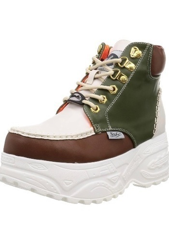 ヨースケ　新品　厚底スニーカー　カーキコンビ