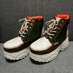 ヨースケ　新品　厚底スニーカー　カーキコンビの画像