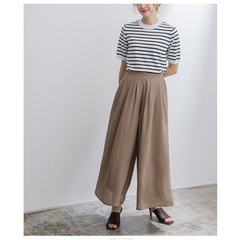 シフォン素材　ワイドパンツ
