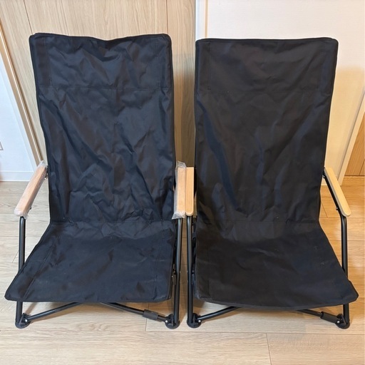フィールドチェア ハイバック ローチェア 黒 ２脚セット 新品 FIELDOOR