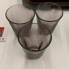 0603-316 グラス　3点セット　パープル