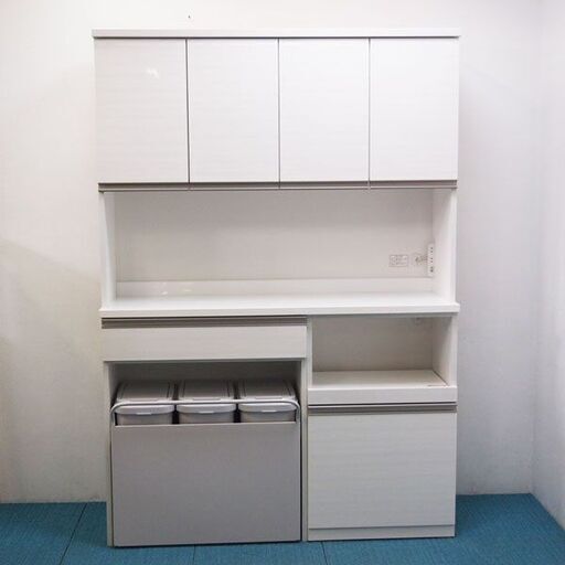 良品 ニトリ リガーレ 食器棚 ホワイト ダストボックス 幅140cm 高さ201cm 奥行46cm EA08