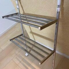 水切棚シリーズ つっぱり棚 2段 幅90cm
