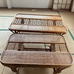 下のラタンテーブル
