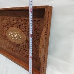 トレー　おぼん　木彫り　組木細工　700円の画像