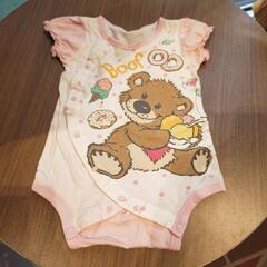 メーカー不明　サイズ70 かわいいくまプリントロンパース🐻🍧🌻