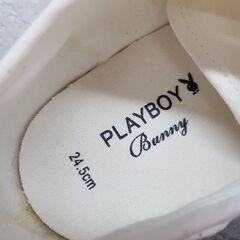 未使用品 在庫限りの販売で終了 PLAYBOY/プレイボーイ ホワイト スニーカー Bunny 24.5㎝ シューズ 靴の画像