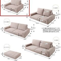 新品未使用　カバーリングソファ　ソファー　1人掛け　1.5P　ベージュファブリック　こたつにもの画像