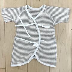 【3枚セット】コンビ肌着 50-60cm 綿100 ミツバチ ストライプ ベリーの画像