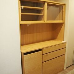 【良品】MUJI 無印良品 木製カップボード 幅１２０ｃｍ オー...