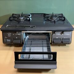 都市ガス用 グリル付き二口ガステーブル Paloma IC-S87BM-2R（2023年製）の画像