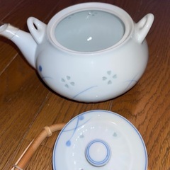 【茶器、急須】② 未使用　透けてる陶器(花柄)