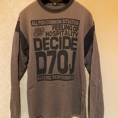 アメリカ村古着リングロングプリントロゴTシャツグレーブラックカットソートレーナー スウェット トップス長袖の画像