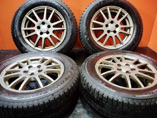 【TOYO GIZ2 195/65R15】スタッドレス【Weds VELVA 15インチ 6J5HPCD100+43】21～22年製 バリ溝 プリウス等　(KTO378)