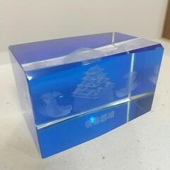 クリスタルガラス 彫刻 置物 オブジェ 名古屋城　