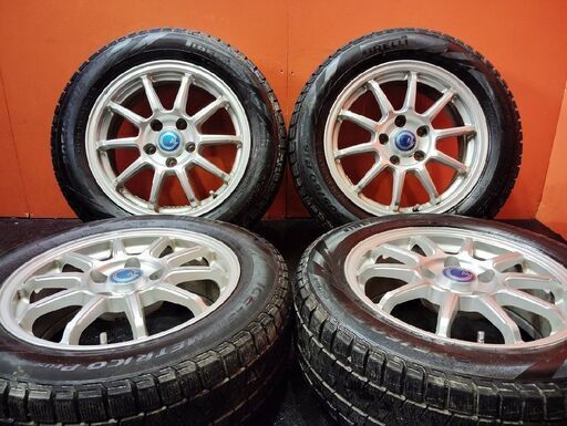PIRELLI ICEASIMMETRICOPLUS 205/60R16 スタッドレス【AL 16インチ 6.5J5HPCD114.3+38】21年 バリ溝 プリウスα 90ヴォクシー等　(KTN394)