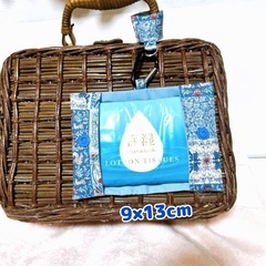 折りたためるコンパクトなポケットティッシュケース 後付けＤカン セット ハンドメイドの画像