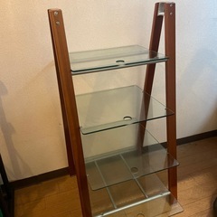 木製のフレーム ガラスの棚板