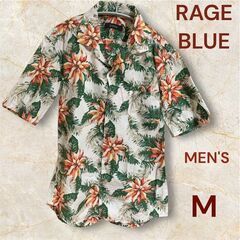 RAGEBLUE アロハシャツ M 南国リゾート 花柄 夏映え メンズ
